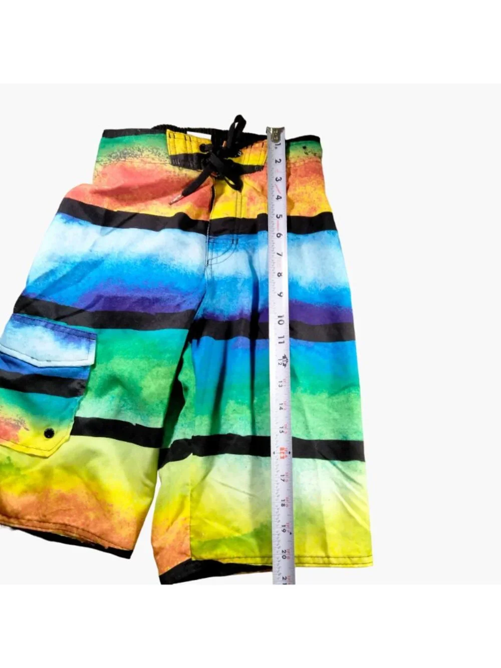 Hang Ten Swim Trunks Board Shorts Boys M Medium Striped Summer Beachy Pool